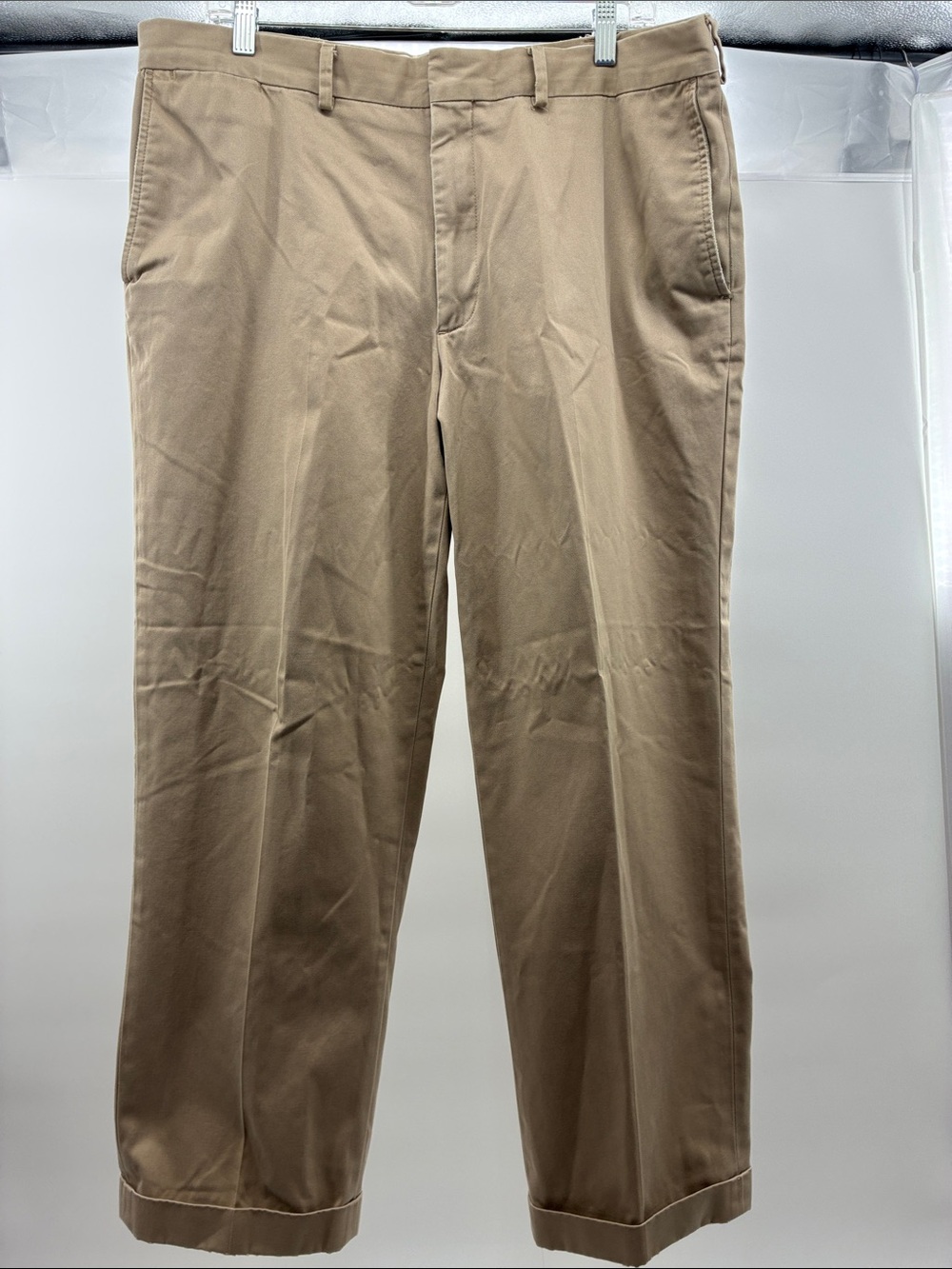 Lands' End Men's Tan Chino Pants - Straight Fit